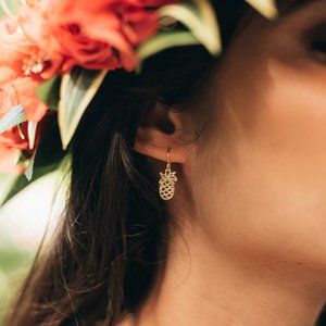 Pineapple Silhouette Drop Earrings